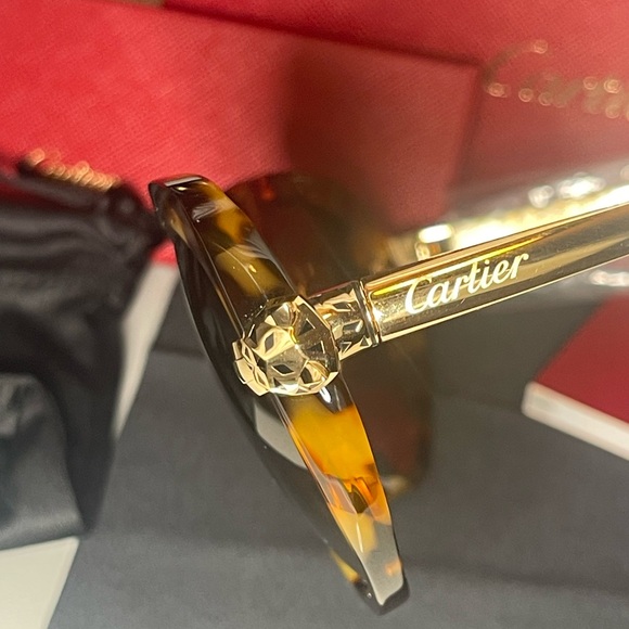 NWT Authentic Cartier Gold and Tortoise Sunglasses. - Picture 10 of 15